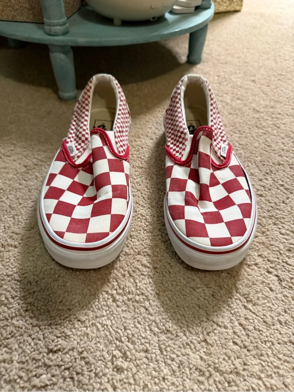 Vans checkerboard Classic Slip-On sneakers Sneakers Red White Mens 5.5 women’s 7